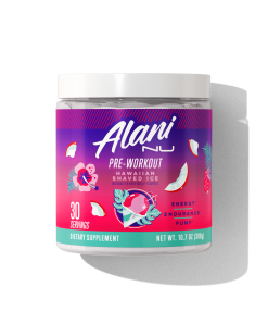 Featured Alani Nu pre-workout - hawaiian shaved ice