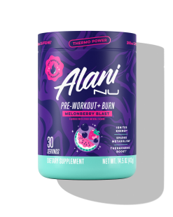 Featured Alani Nu pre-workout+ burn - melonberry blast